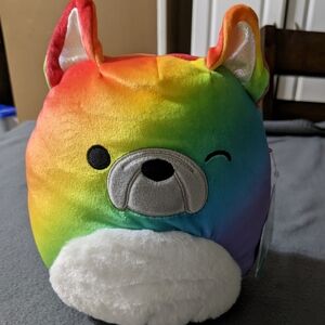 NWT 8"‎ Rhett The French Bulldog Squishmallow..Pride Colors..